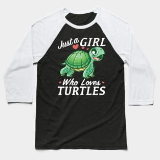 Just a girl who loves turtles Cute Baseball T-Shirt